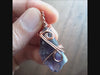 Raw Amethyst Crystal Pendant Necklace w/ 2 Swirls, Dark Purple, Copper Wire-Wrapped, w/ 20" Chain, Handmade