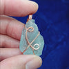 Celestite Crystal Wire-Wrapped Necklace in Copper, Sky-Blue Gemstone Pendant, Handmade