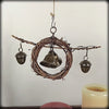 Rustic Witch's Bell Wreath Curved Twig Acorn Bells Handmade Cleansing Protection Pagan Wiccan Decoration Sacred Space Nature Primitive | Woot & Hammy