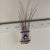 Wall Hanging with Blue Glass Evil Eye and Long Thin Twigs Handcrafted Energy Cleansing Rustic Primitive Wiccan Pagan | Woot & Hammy