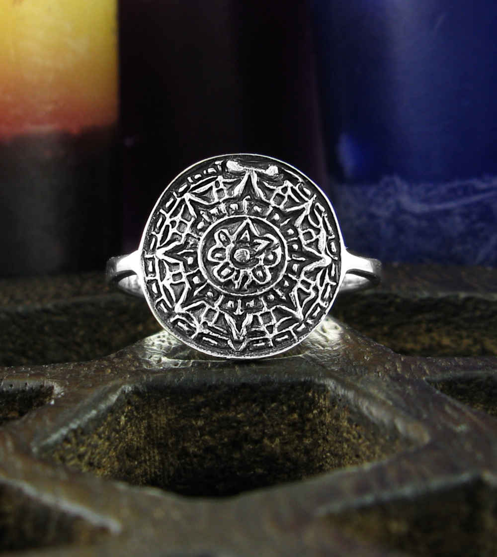 Round Mandala Oxidized Ring | Woot & Hammy