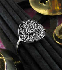 Round Mandala Oxidized Ring | Woot & Hammy