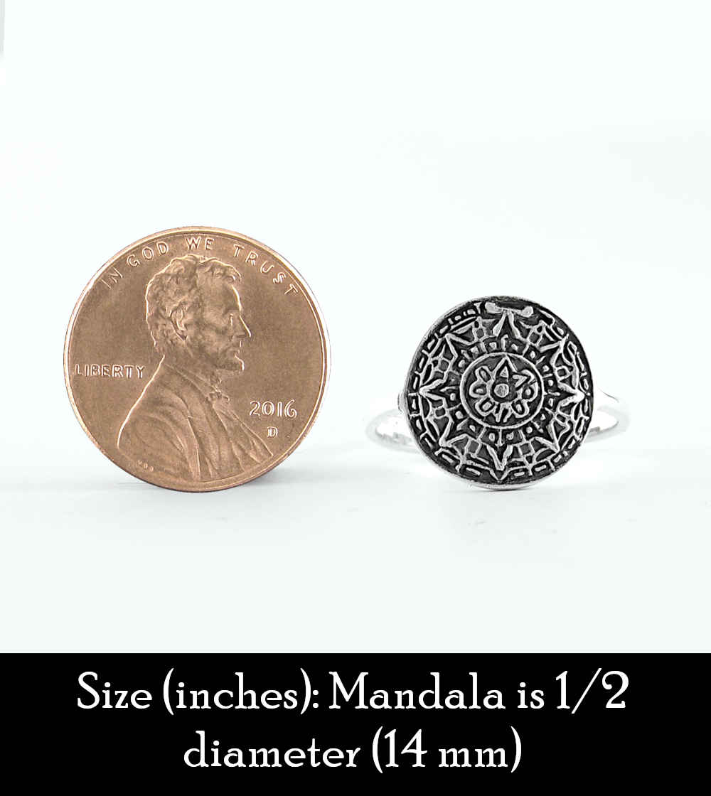 Round Mandala Oxidized Ring | Woot & Hammy