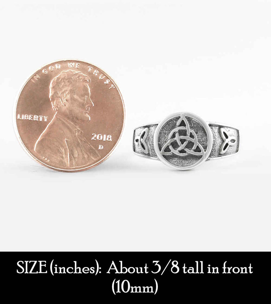 Small Triquetra With Interwoven Circle Disk Ring | Woot & Hammy
