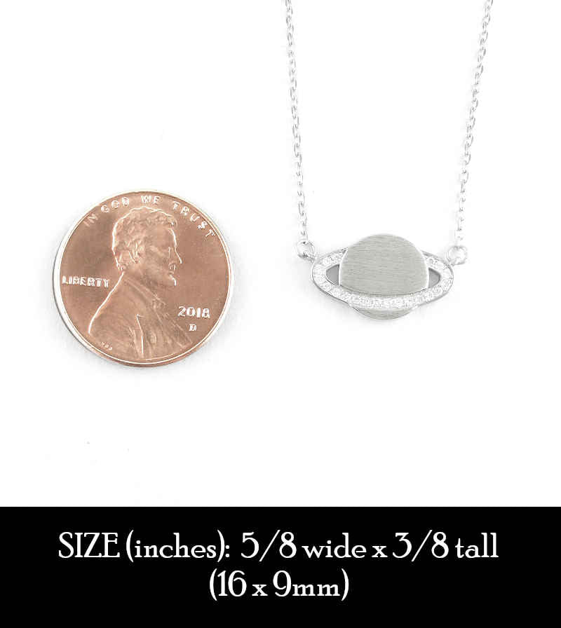 Saturn Planet With Cubic Zirconia 'Rings' Necklace | Woot & Hammy