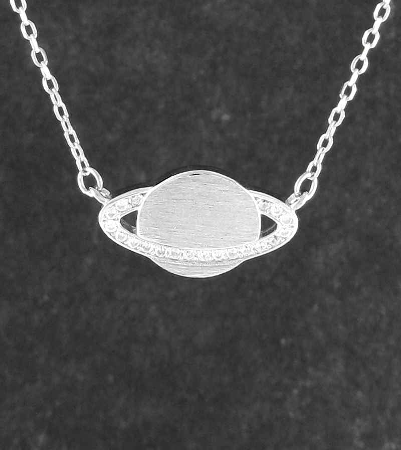 Saturn Planet With Cubic Zirconia 'Rings' Necklace | Woot & Hammy