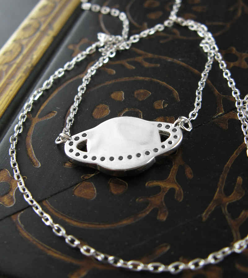 Saturn Necklace For Women & Men – Stainless Steel Planet Moon Star Jewelry Gift For Birthday, Anniversary, Astronomy Lovers