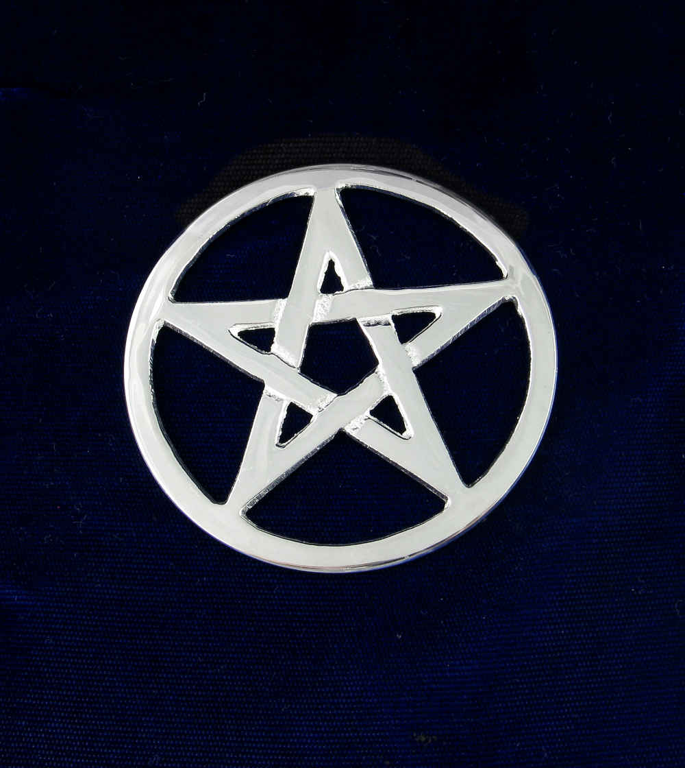 Silvery Metallic Pentagram Altar Tile | Woot & Hammy