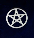 Silvery Metallic Pentagram Altar Tile