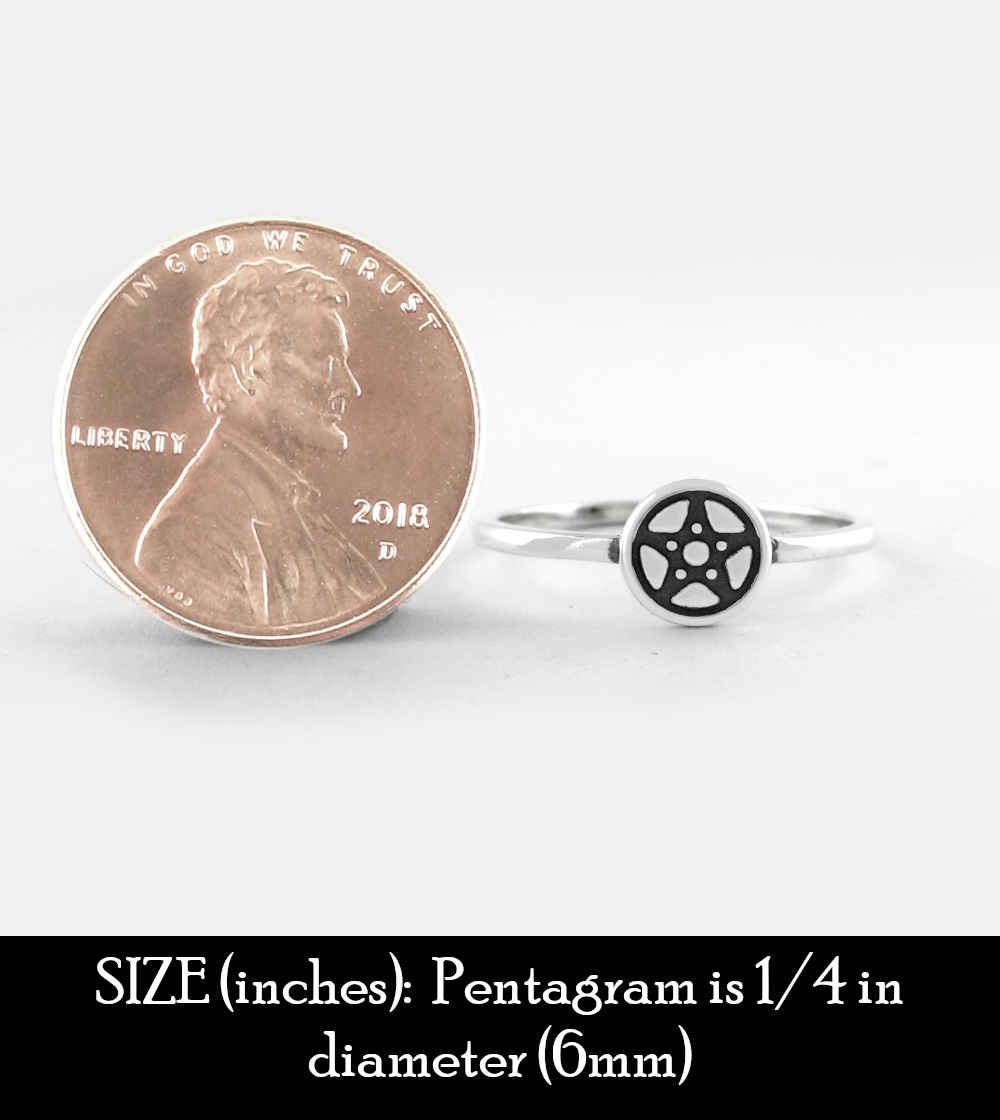 Small Pentagram Symbol Disk Ring | Woot & Hammy