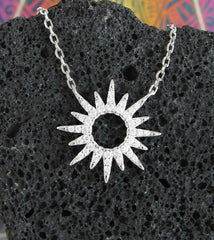 Sun With Cubic Zirconia Rays Necklace | Woot & Hammy