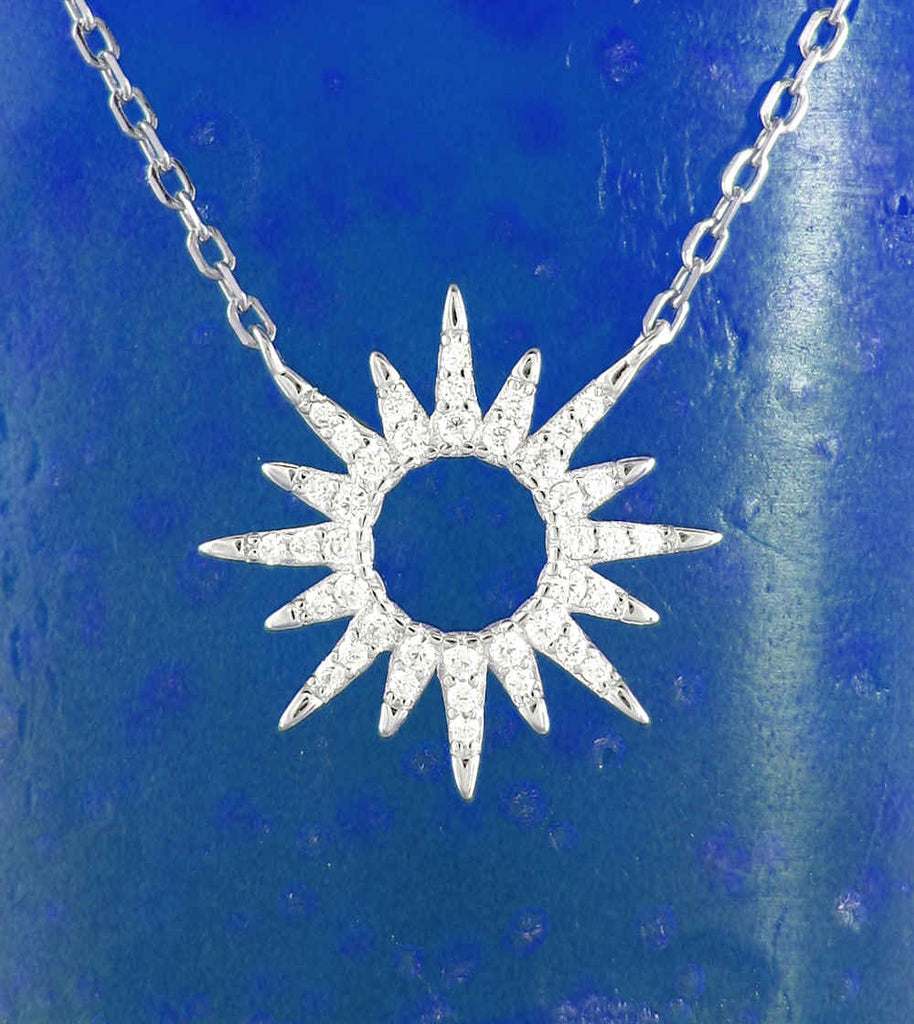Sun With Crystal Rays Necklace