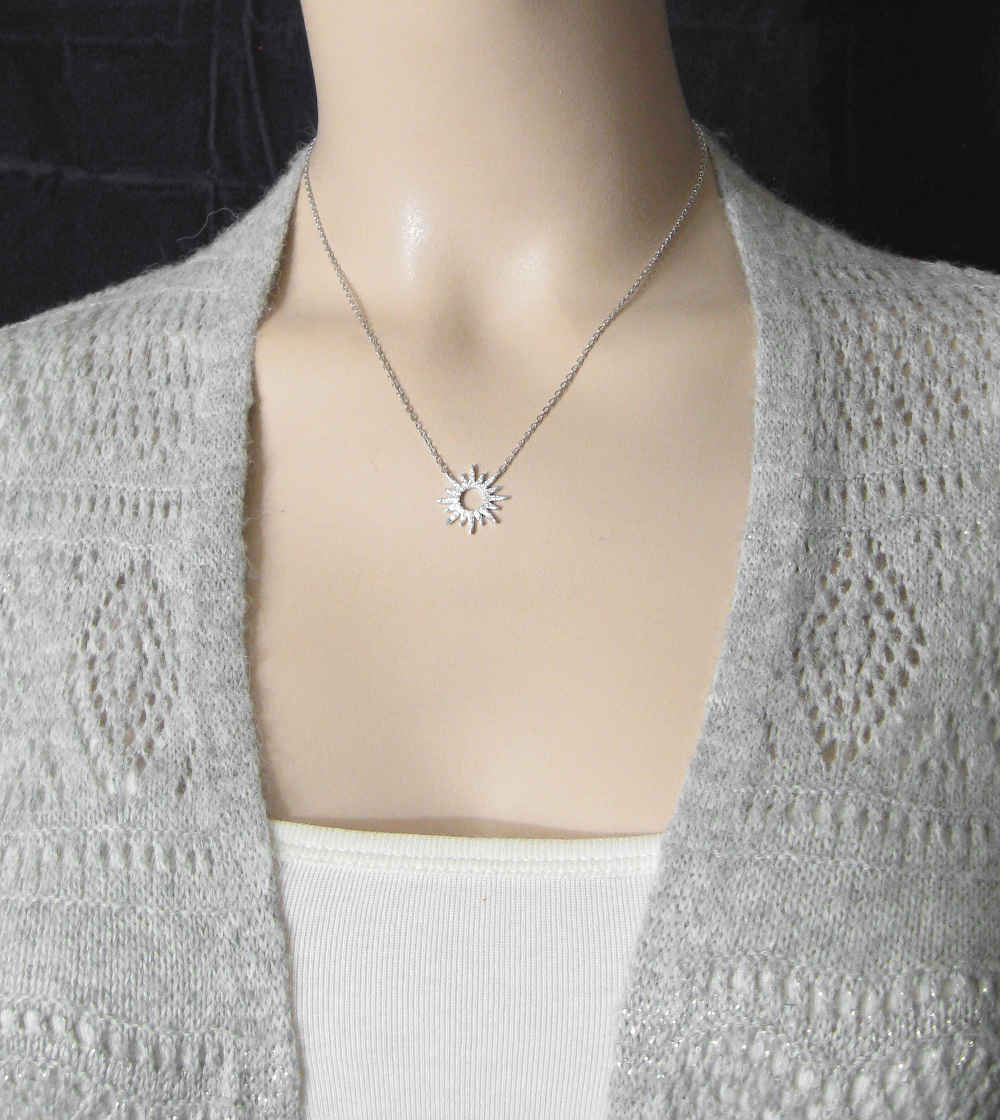 Sun With Cubic Zirconia Rays Necklace | Woot & Hammy