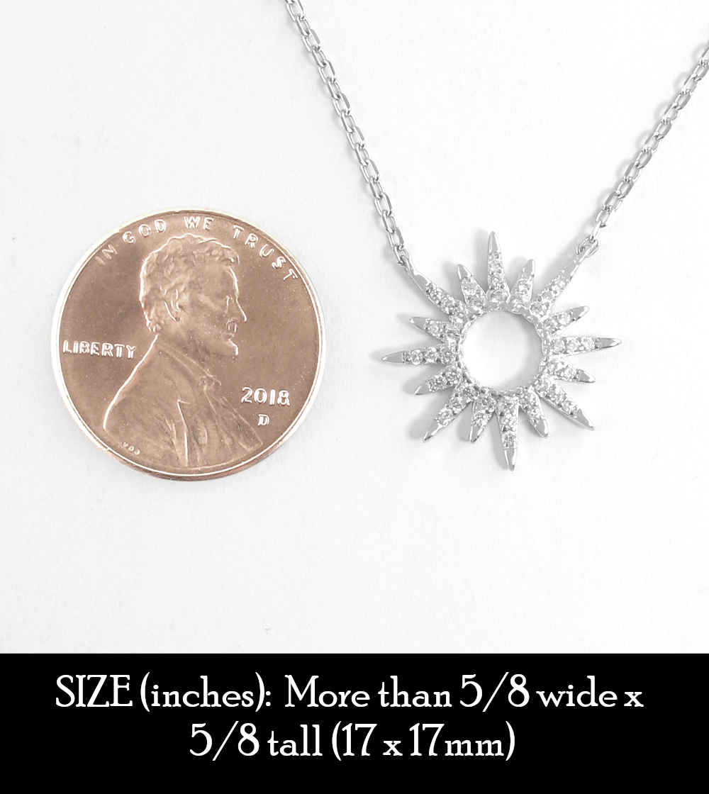 Sun With Cubic Zirconia Rays Necklace | Woot & Hammy