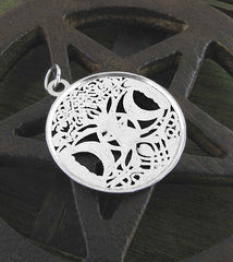 Amulet Charm Celtic Tree of Life Triple Moon Pentagram Knots Pewter | Woot & Hammy