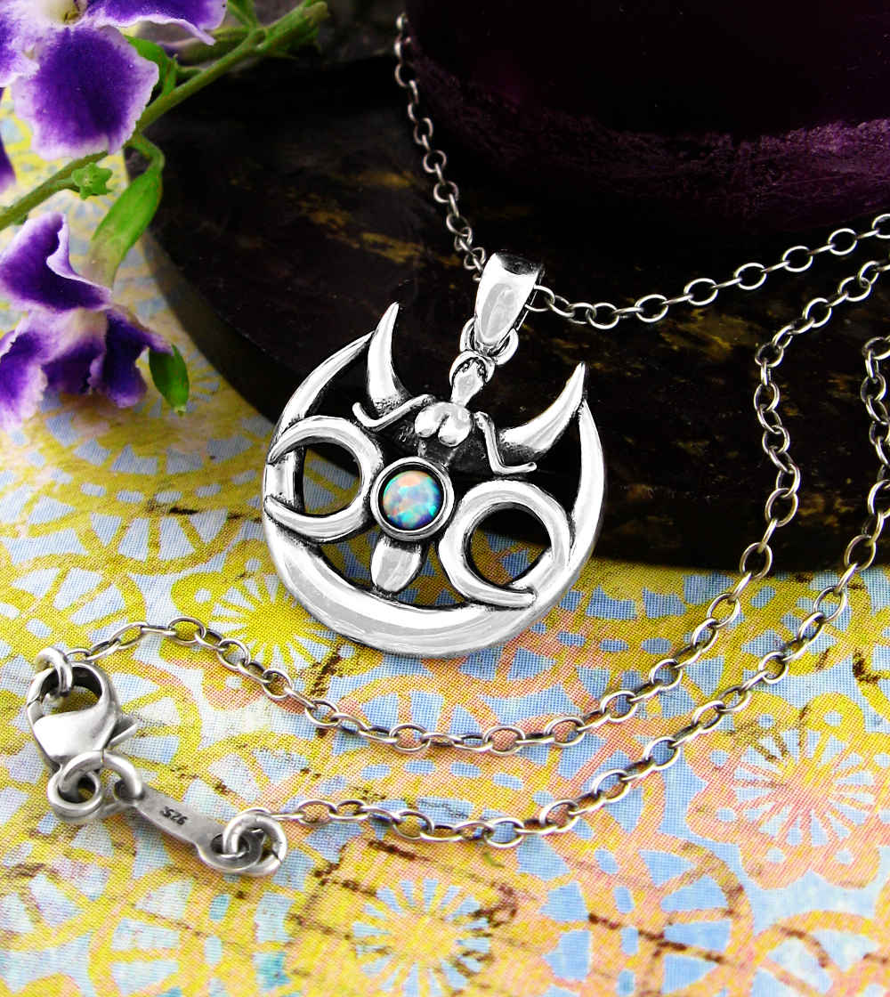 Triple Moon and Goddess with Lab Opal and Crescents | Woot & Hammy