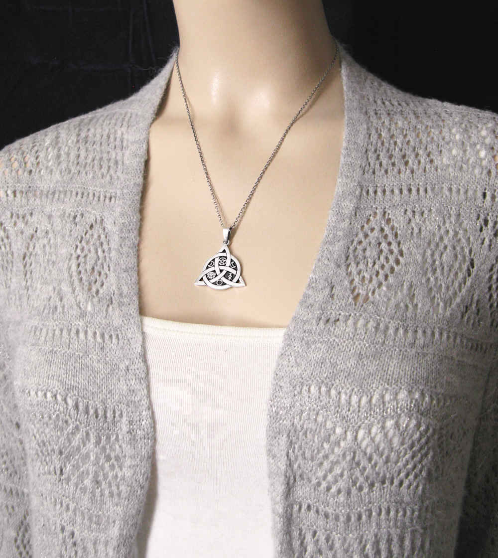 Triquetra With Interwoven Circle And Symbols Pendant | Woot & Hammy