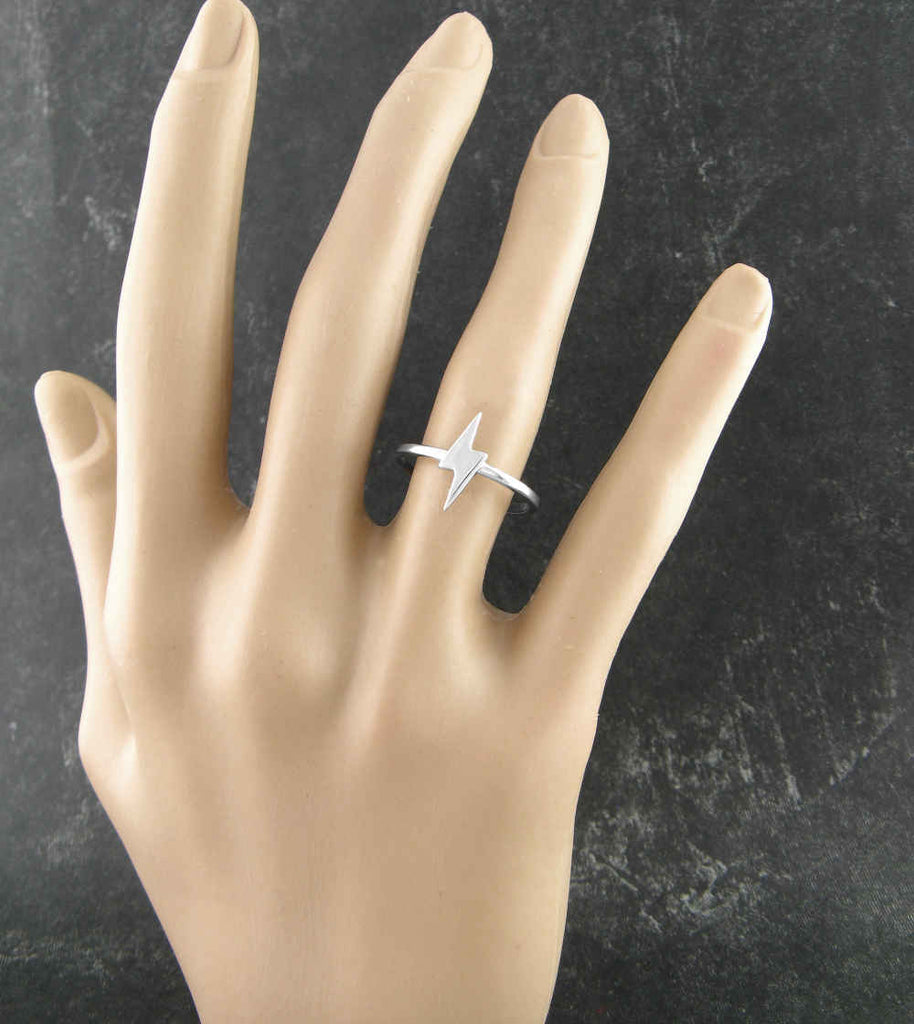 Two-Pointed Lightning Bolt Symbol Ring | Woot & Hammy