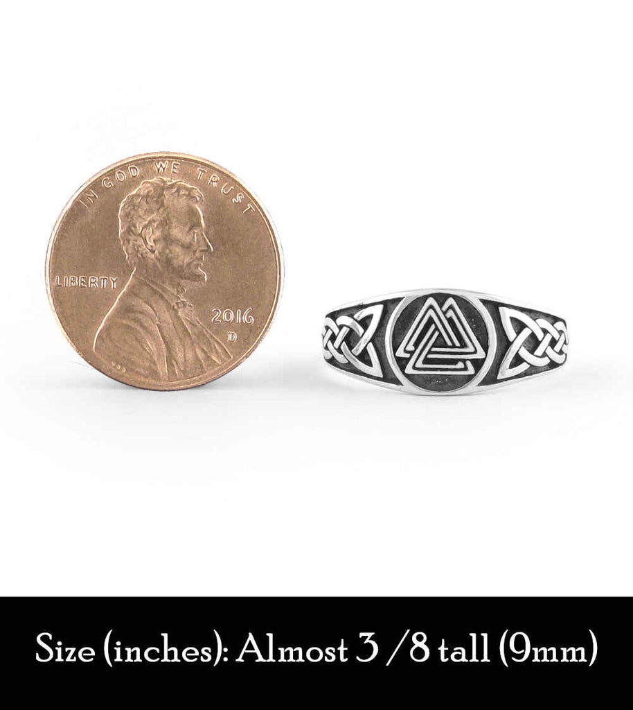 Valknut With Celtic Knots Oxidized Signet Ring | Woot & Hammy
