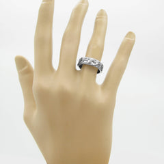 Ocean Waves Oxidized Band Ring Strength Energy Nature Movement Change Transformation Life Cycles Transient Emotions Thoughts Tides Moon Goddess | Woot and Hammy