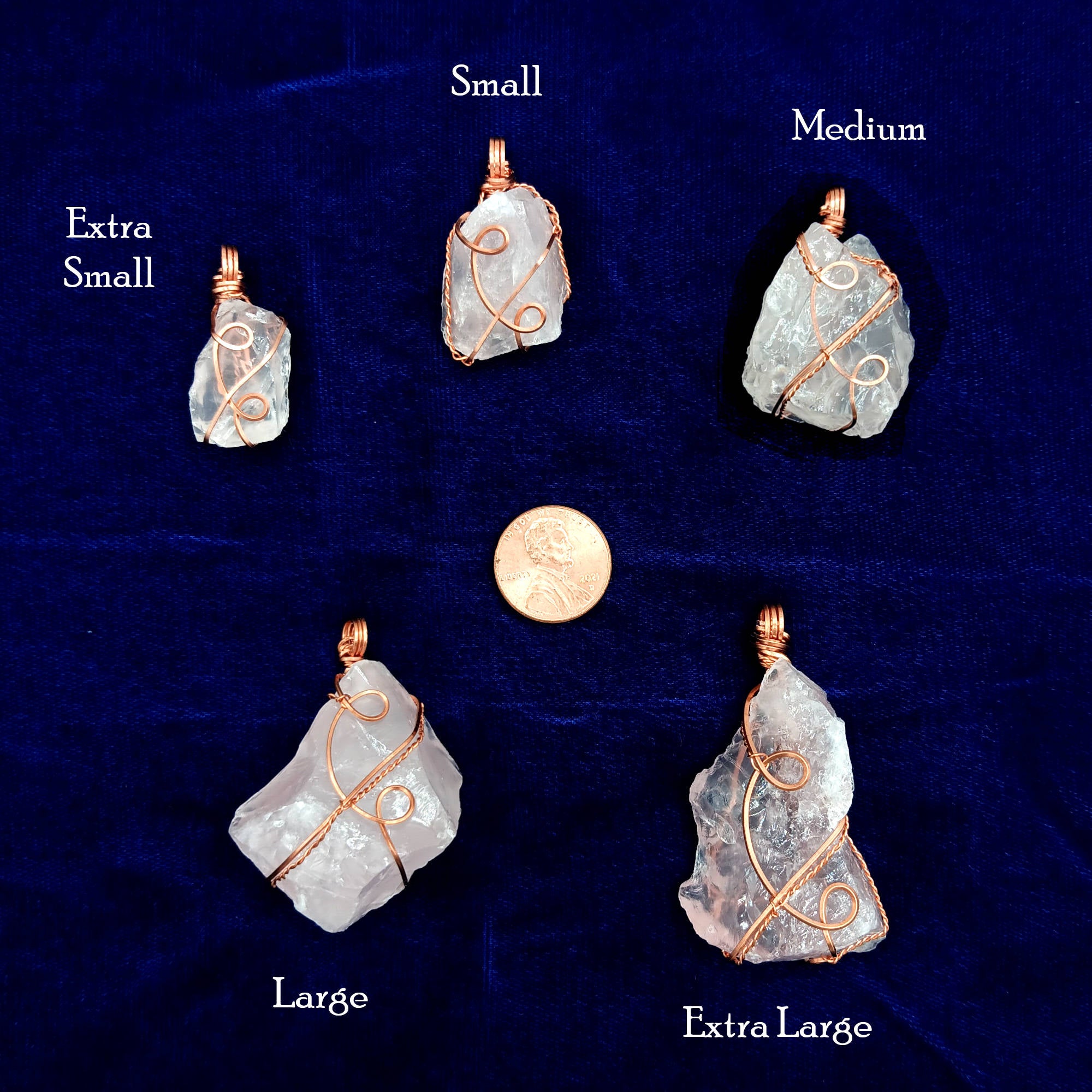 Chunky Raw Rose Quartz Crystal Pendant, Copper Wire-Wrapped, Handmade