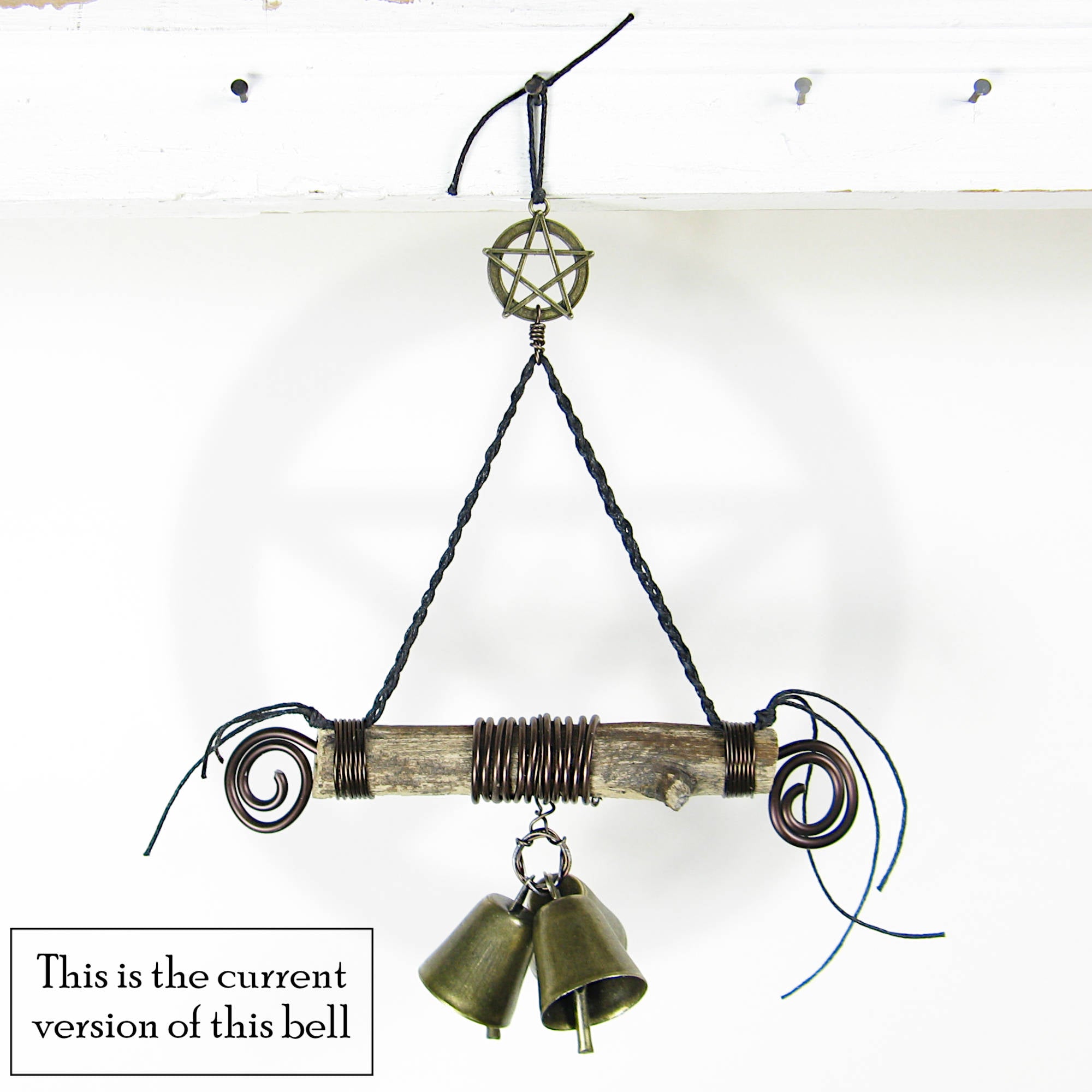 3-Bell Hanging Witch's Bell on Natural Branch Tree of Life Charm Handmade For Cleansing and Protection Against Evil | Woot & Hammy