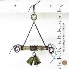 3-Bell Hanging Witch's Bell on Natural Branch Tree of Life Charm Handmade For Cleansing and Protection Against Evil | Woot & Hammy