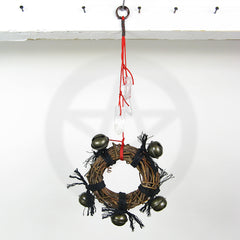Witch's Bell Wreath, 5 Sleigh Bells 3 Quartz Energy-Cleansing