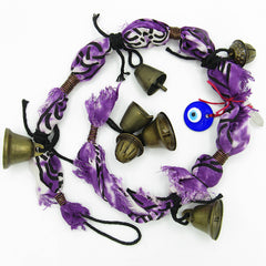 Long Hanging Witch's Bell Altar Cloth Evil Eye Quartz - Handmade - Energy Cleansing Protection Pagan Wiccan Sacred Space Healing Rustic Primitive | Woot & Hammy