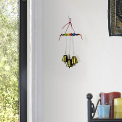 Witch's Bell with Twig, Colorful Beads, Chains Handcrafted Energy Cleansing