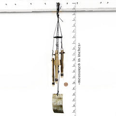 Soft-Sounding Windchime Twigs Chunky Driftwood Bark Evil Eye and Pentacle Charms Handmade | Woot & Hammy