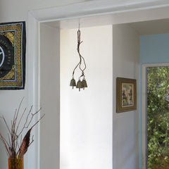 Witch's Bell 3 Bells on Vines with Glass Beads Energy-Cleansing