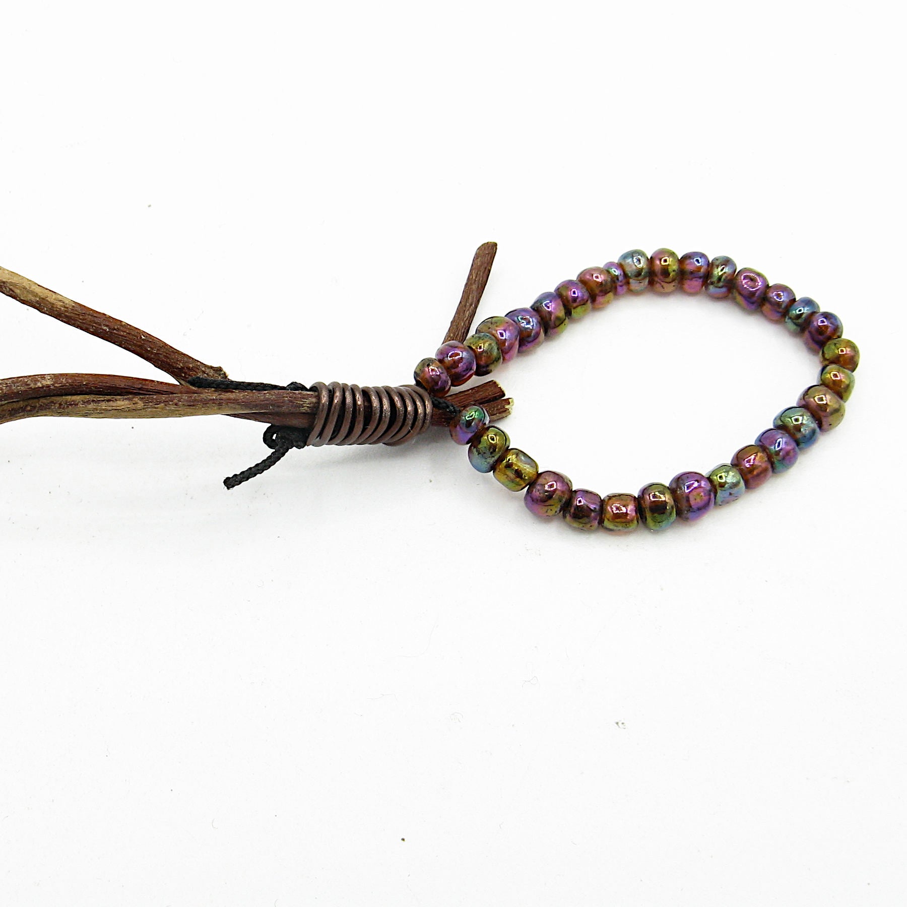 Witch's Bell 3 Bells on Vines with Glass Beads Energy-Cleansing