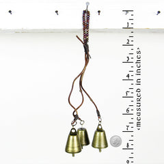 Witch's Bell 3 Bells on Vines with Glass Beads Energy-Cleansing