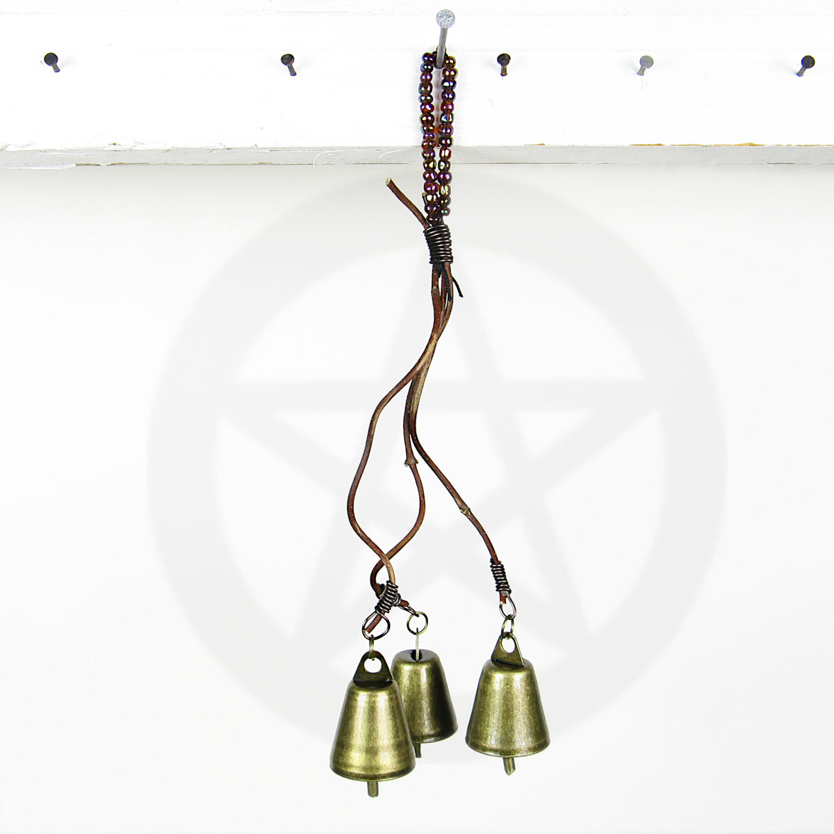Witch's Bell 3 Bells on Vines with Glass Beads Energy-Cleansing