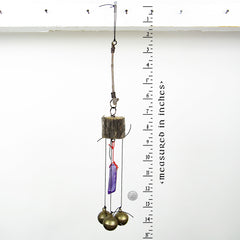 3 Sleigh Bells Polished Amethyst Branch Twigs Handcrafted