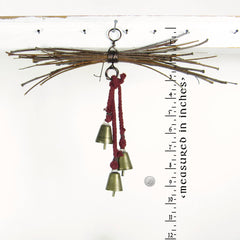 Witch's Bell Rustic Sheaf of Twigs Red Handcrafted Energy Cleansing