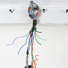 Witch's Bell Made With Multi-colored Telephone Wire and Glass Evil Eye Beads Handmade Energy Cleansing Protection Pagan Wiccan Sacred Space Healing Rustic Primitive | Woot & Hammy