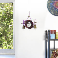 Witch's Bell Twig Wreath Quartz Point Purple Cord Handcrafted