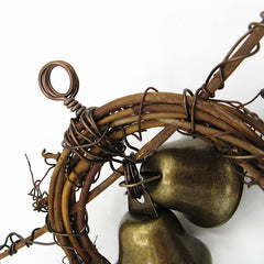 Rustic Witch's Bell Wreath Curved Twig Acorn Bells Handmade Cleansing Protection Pagan Wiccan Decoration Sacred Space Nature Primitive | Woot & Hammy