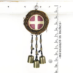 Witch's Bell Wreath Solar Cross Symbol Rune Beads Handcrafted