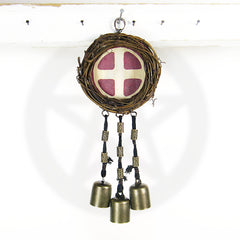 Witch's Bell Wreath Solar Cross Symbol Rune Beads Handcrafted