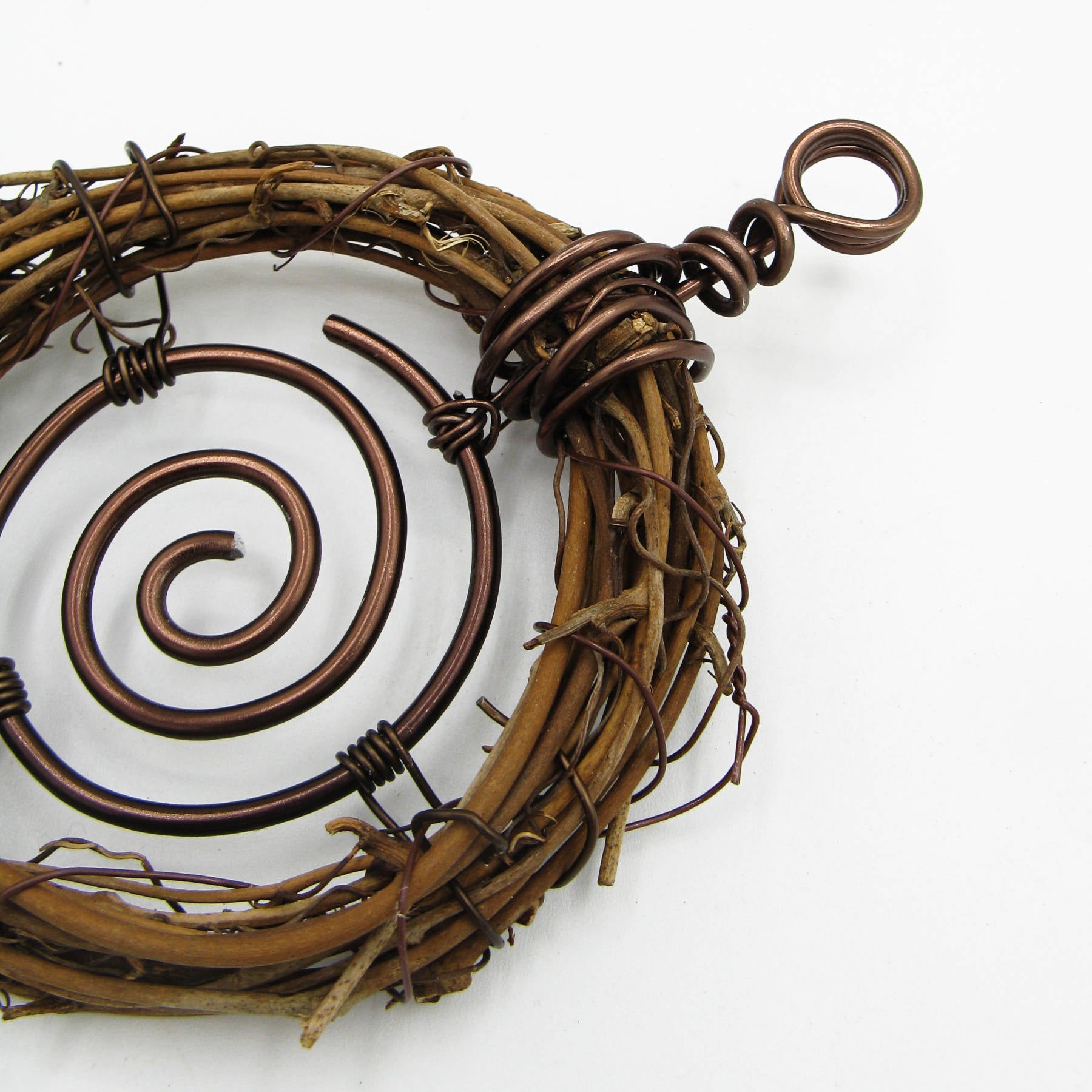Rustic Witch's Bell Small Wreath 3 Spirals 3 Bells - Handmade - Cleansing Protection Pagan Wiccan Decoration Sacred Space Nature Primitive | Woot & Hammy