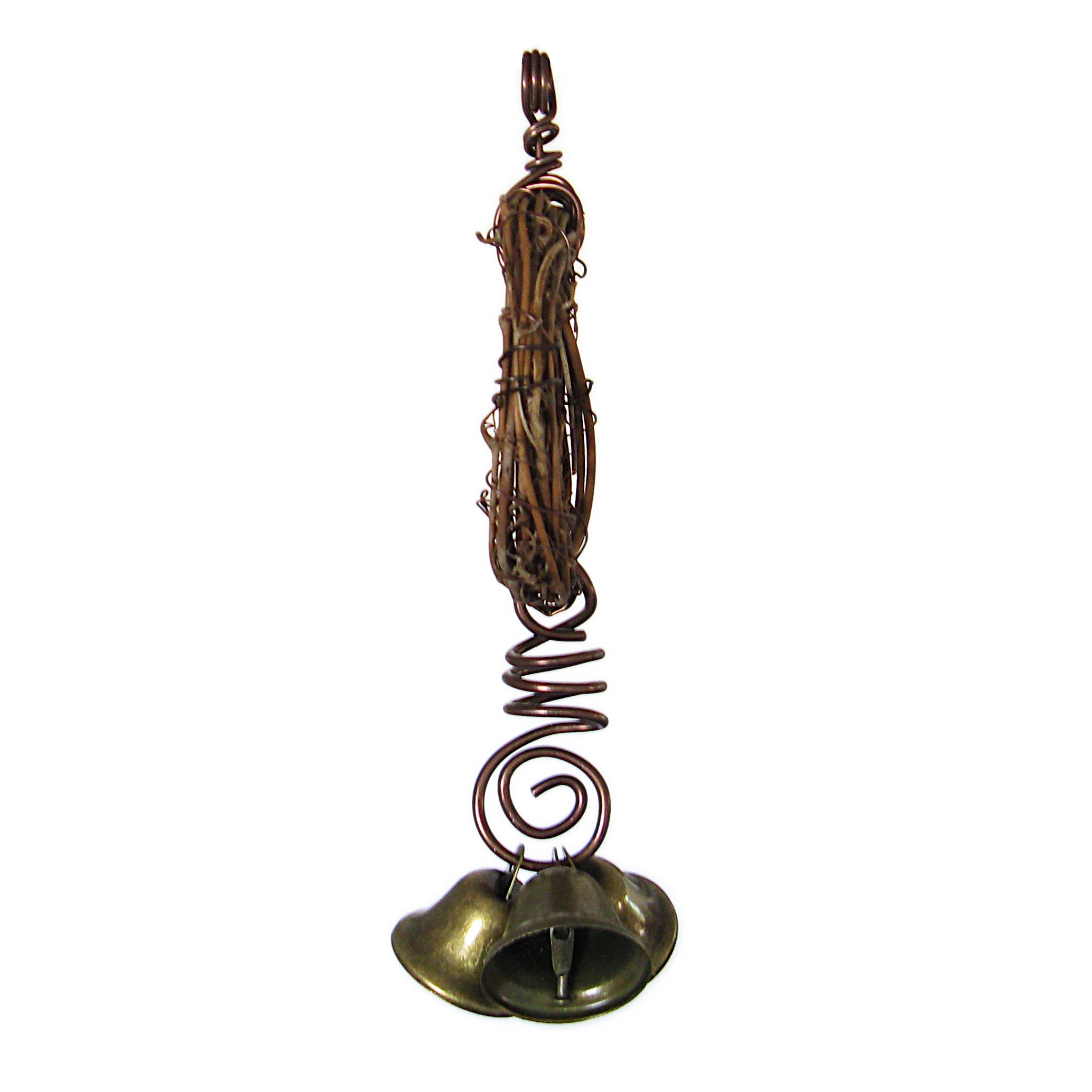 Rustic Witch's Bell Small Wreath 3 Spirals 3 Bells - Handmade - Cleansing Protection Pagan Wiccan Decoration Sacred Space Nature Primitive | Woot & Hammy