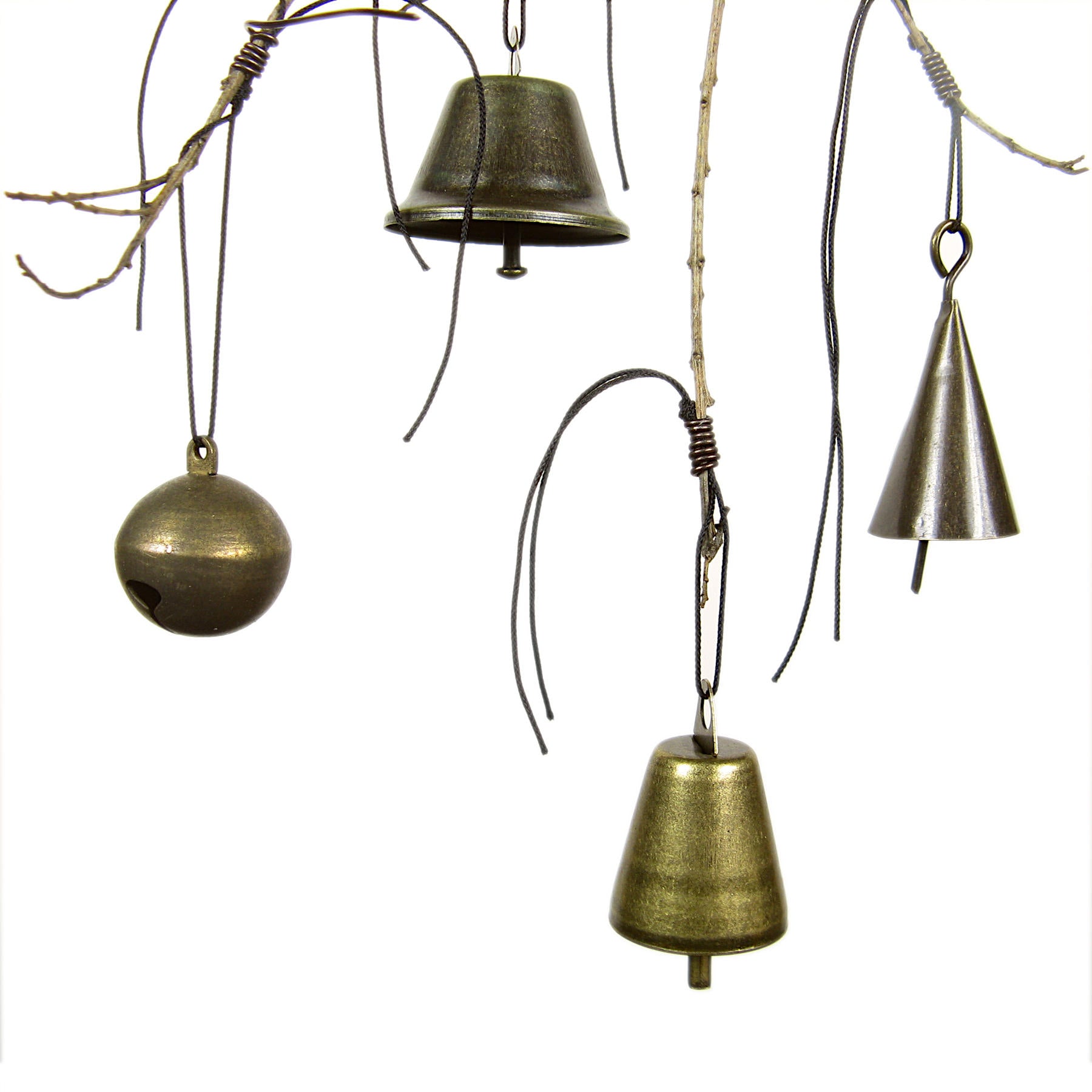 Witch's Bell with Willowy Branch and 5 Different Bells Handcrafted