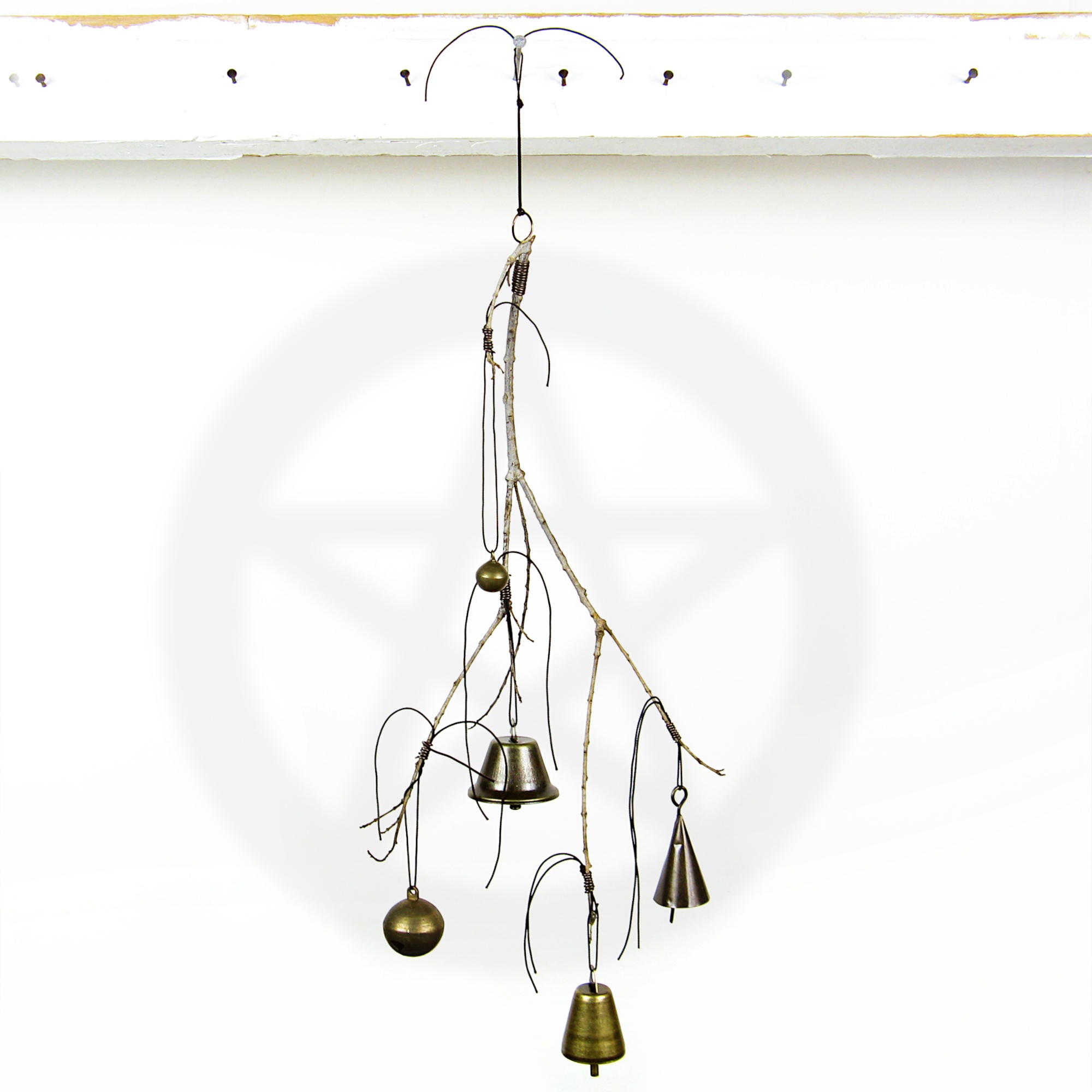Witch's Bell with Willowy Branch and 5 Different Bells Handcrafted