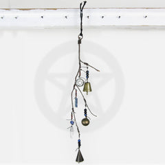 Witch's Bell Branch Pentagram Evil Eye Quartz Kyanite Healing Handcrafted