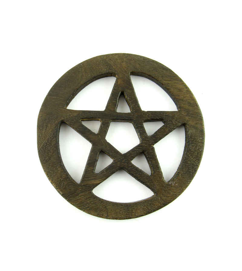 Wooden Pentagram Altar Tile, 4 Inch | Woot & Hammy