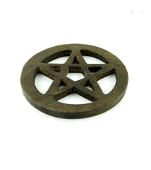 Wooden Pentagram Altar Tile, 4 Inch | Woot & Hammy