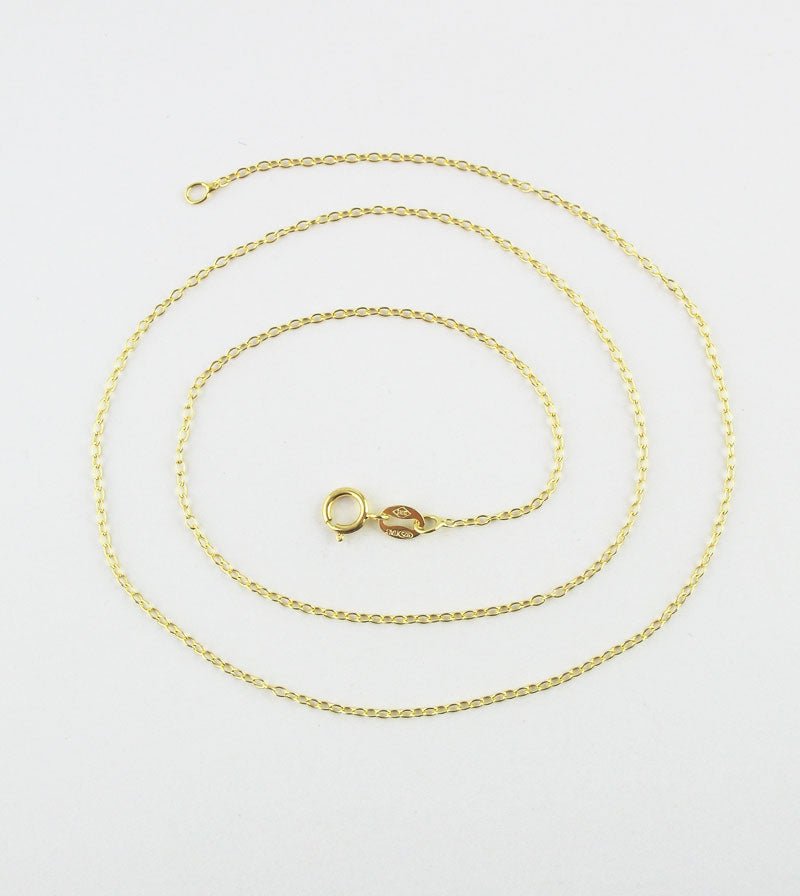 1.2 mm 18k Gold-Plated Sterling Silver Cable Chain